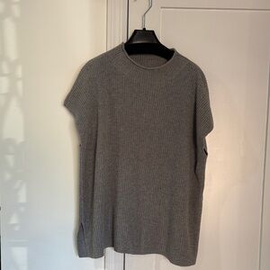 Eileen Fisher Grey Cotton Knit Pullover sweater, L